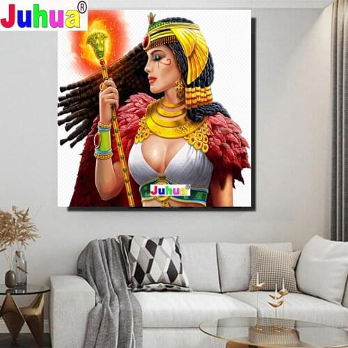 DIY Diamond Embroidery"Egyptian Goddess Queen"5d Full diamond painting Cross Stitch History Egypt Girl Mosaic Diamond Wall paint