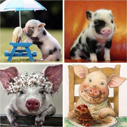 5D DIY Diamond Painting animal Diamond Mosaic Embroidery Pig Cross Stitch Picture Of Resin diamond draw christmas home decor