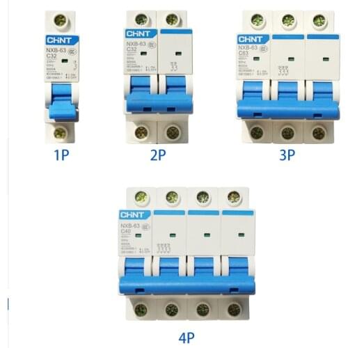 CHINT DZ47 Upgrade Mini Circuit Breaker NXB-63 1P 2P 1-63A Domestic Air Switch C Type