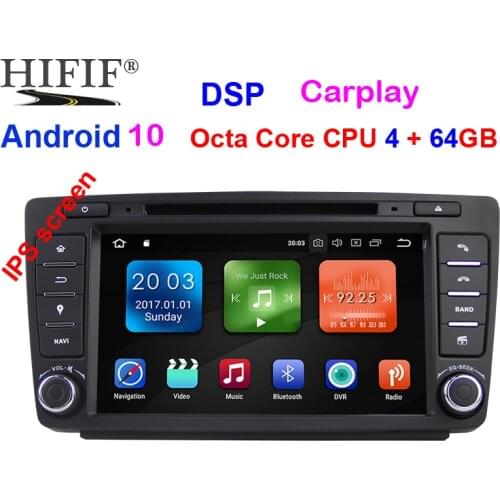 8" IPS DSP2din Android 10 Octa Core Car Navigation System 4G+64G Built-in Canbus Wifi Bluetooth Disc For VW Skoda Octervia