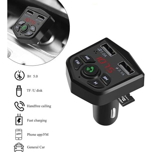 Bluetooth 5.0 FM Transmitter MP3 Modulator Player Wireless Handsfree Car Kit Audio Receiver Dual USB Fast Charger 3.1A
