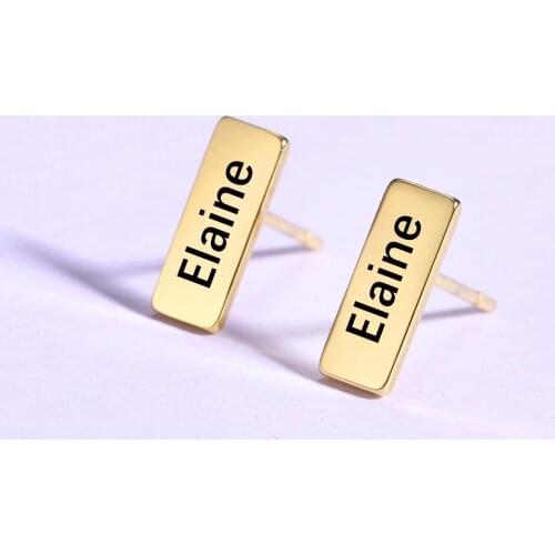 Cazador Fashion Custom Name Letters Earrings for Women Personalized Stainless Steel Nameplate Studs Earrings Jewelry Gifts Girls