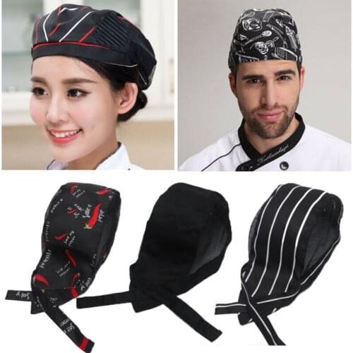 Breathable Cook Adjustable Mens Kitchen Baker Chefs Elastic Cap Hat Catering Hat