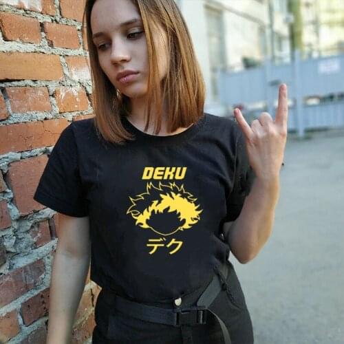 Popular Janpan Anime Deku Todoroki Bakugou Shoto Graphic Printed T-Shirt Cotton Summer Unisex Asian Size O Neck Short Sleeve Tee