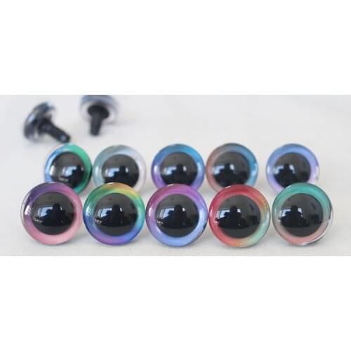 20pcs 9MM 12MM--35mm C10-- 3D LOVELY toy safety eyes 3D Rainbow doll eyes + washer for diy plush doll