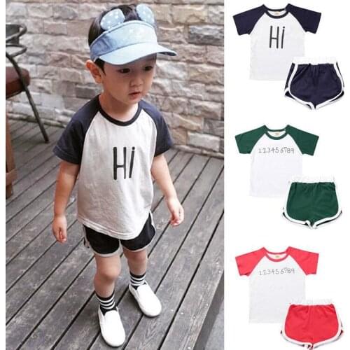 Kids Clothing Sets Boys Short Sleeve Shorts Set Summer Korean T-shirts Shorts Two Pcs Outfit Cute Sports Style Cotton Clothes