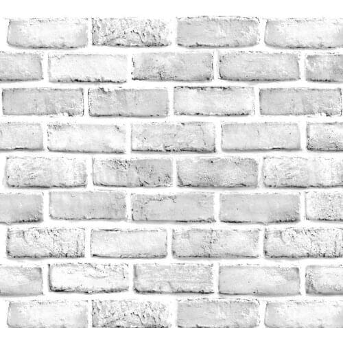 Peel and Stick Faux Brick Wallpaper White/Grey Vinyl Self Adhesive Contact Paper Bathroom Decorative Wall Stickers