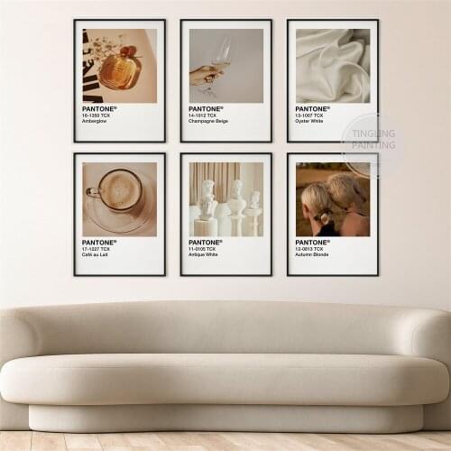 Fashion Aesthetic Poster | Minimalist Wall Art | Beige Wall Collage | Pantone Living Room Lounge Bedroom Decoration Home Design