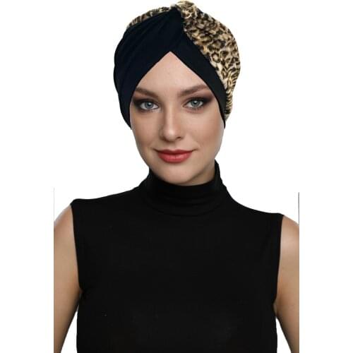 Cross Leopard Special Design Bonnet Hijab Women Cancer Cap
