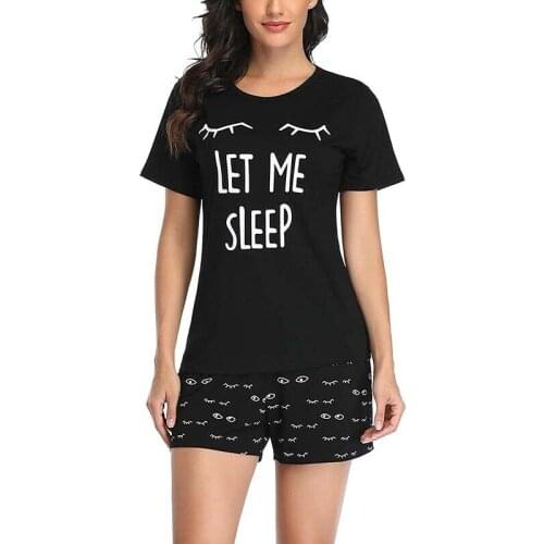 Women Pyjamas Set Nightwear Casual Summer Short Sleeve Tops Shorts Pjs Sleepwear