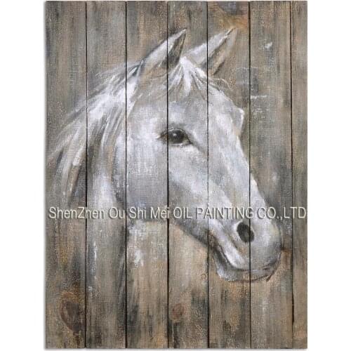 Handpainted Impression White Horse Head Oil Painting on Canvas Home Decor Modern Picture for Room Dream Horse Animal Painting