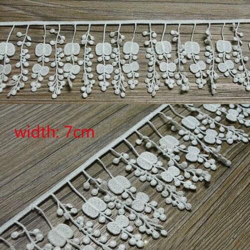Width 7cm Water soluble embroidery tassel lace trims trimmings lace Trims Trimmings DIY handmade household Sewing Accessories