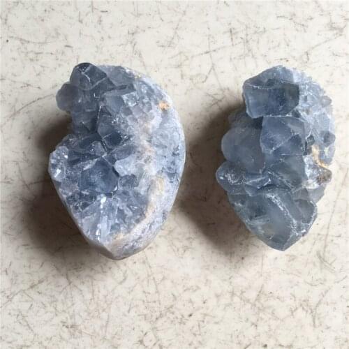 Special offer 2pcs natural stones and minerals blue quartz geode healing crystals cluster collection for home&wedding decoration