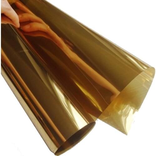 SUNICE Double Gold Solar Tint Window Film Heat Insulation Shading Home UV Reflective Mirror Glass Sticker Tinted Building Decals
