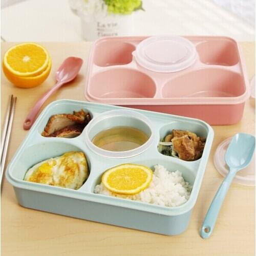 Magic Kitchen Lunch box tableware dinnerware food container bento box with soup bowl Microwaveable For kids School 0827