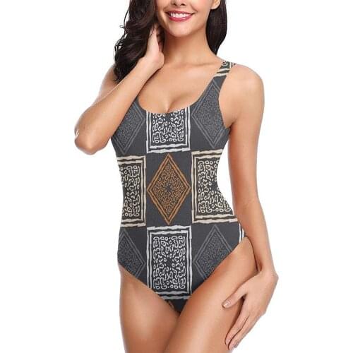 Womens One-Piece Bathing Suits Sexy Padded Sporty Swimsuits Teen Girls Tribal Ethnic Boho Spots Of Leopard