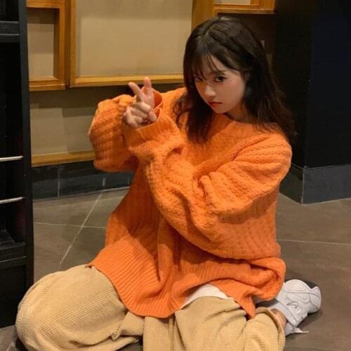 2020 autumn and winter new students thickened pullover sweater women Joker plus size sweater coat women