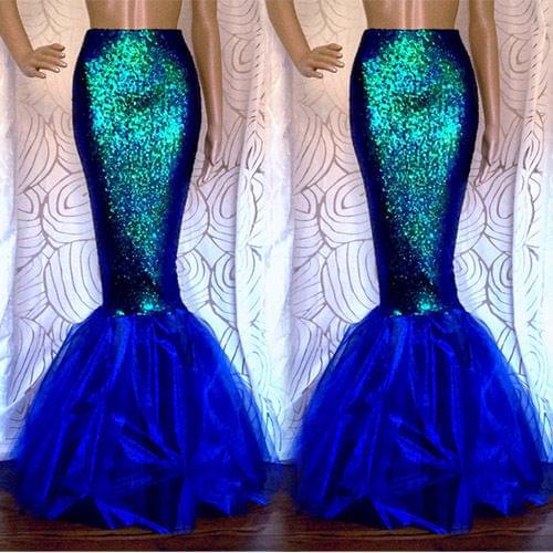 New Sexy green rose red Mermaid adult princess Womens Halloween cosplay Costume Fancy club Party Sequins Long Tail Skirt
