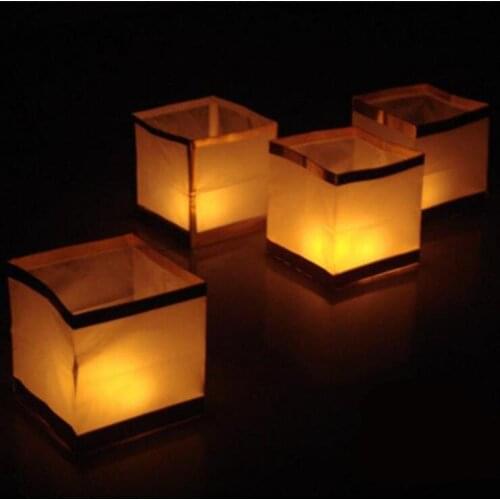 10pcs/lot 15cm Water Lanterns Square Chinese Floating Lanterns On River Christmas Party Decorations