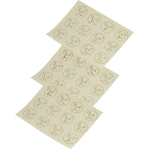 120Pcs/pack Transparent Round Bronzing Thank You Round Scrapbooking Paper Labels Seal Stickers