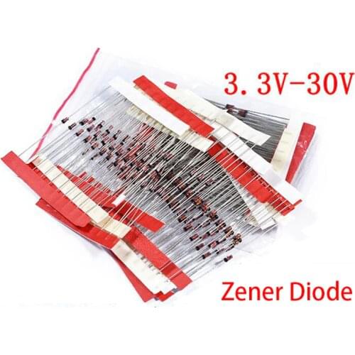 14 Values*10PCS=140PCS 0.5W Regulator 3.3v-30v 1/2w Zener Diode Component Assorted Kit