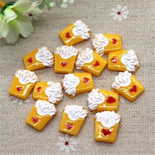 20pcs Cute Potato Fries Resin Miniature Food Art Supply Flatback Cabochon DIY Decorative Craft Scrapbooking,13*16mm