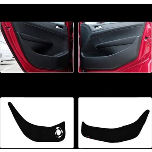 4pcs Fabric Door Protection Mats Anti-kick Decorative Pads For Peugeot 308 2011-2015