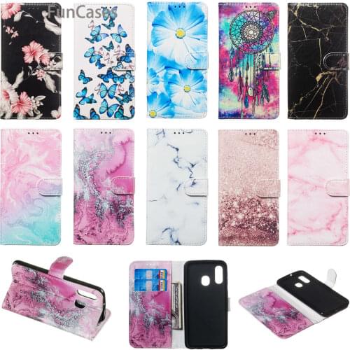 A40 Mobile Cases For estojo Samsung A40 Butterfly Flip Wallet Case Book sFor Shell Samsung Galaxy carcaso A40 Cellular Cover bag