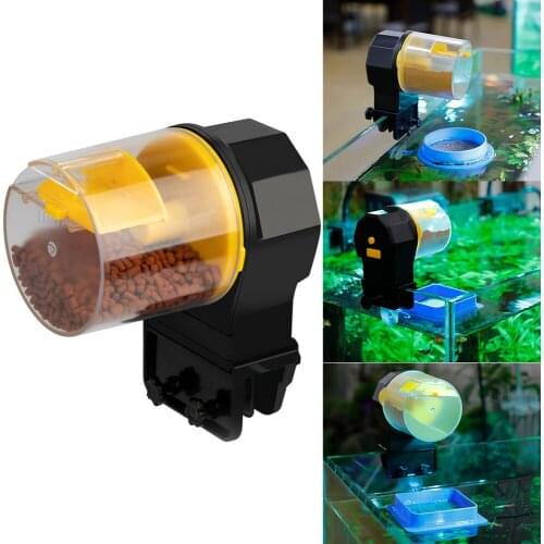 Automatic Fish Feeder With 2 Level Adjustable Tank 12/24 Hours Timer Dispenser Feeders ABS Feeding Box Aquarium Accessories