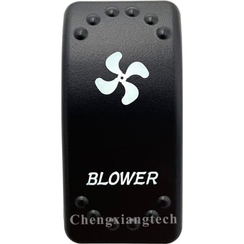Dual White Led Light 12V 24V Car Boat Caravan Rocker Switch Laser Engraving BLOWER, 5 Pin On Off SPST Waterproof