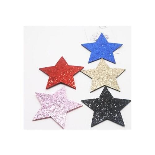 Sew on 8.5cm 20pcs/lot shiny big size star Padded Patches Appliques For Clothes Sewing Supplies Decoration