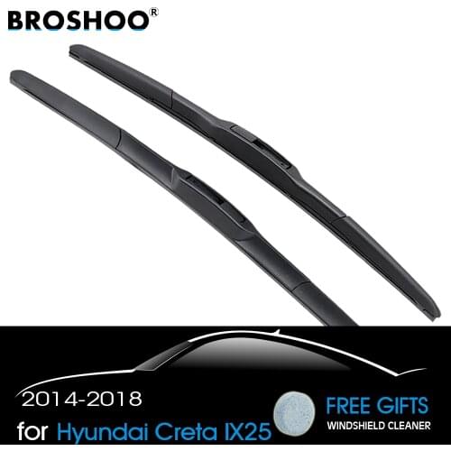 BROSHOO Car Windscreen Wiper Blades Styling For Hyundai Creta IX25 24"&16",2014 2015 2016 2017 2018 Fit Standard Hook Arm