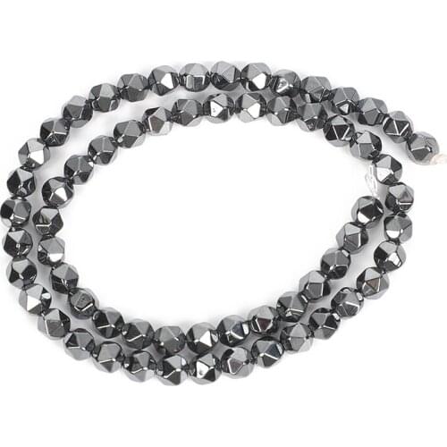 2 3 4 6 8 10mm Faceted Black Hematite Natural Stone Beads For Jewelry Making DIY Loose Space Beads Necklace Bracelet Handmade