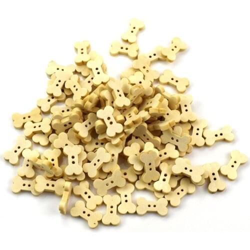Wooden Sewing Buttons Scrapbooking Bone Natural Color Two Holes Cartoon Dog Bone Wood Button 2 Holes Scrapbooking
