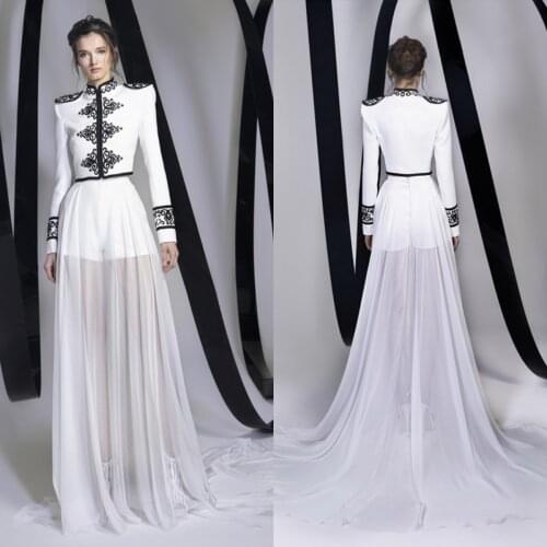 High Neck Long A Line Evening Dresses Embroidery Abiti Da Sera Shorts Robe De Soiree Longue Formal Gowns Abiye Gece Elbisesi