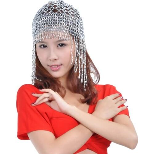 Dancer Belly Dance Beads Hat Belly Dance Headdress Dance Handmade Head Chain Women Unitards Clothing