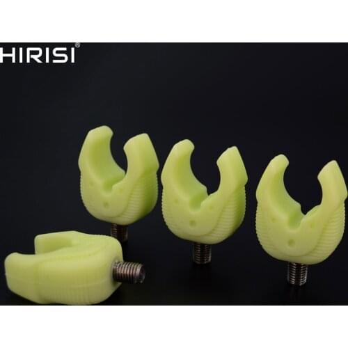 Hirisi 4pcs Carp Fishing Rod Rest Head Rubber Gripper Florescence Green Color for Fishing Rod Pod, Buzz Bar Stock Clearance