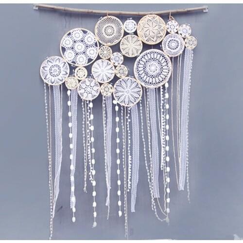 Indian Handmade Macrame Hanging Decorations / Bohemian Handwork wall tapestry living room bedroom wall decoration Dreamcatcher