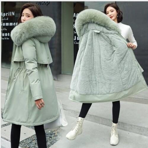 Female Large Natural Fox Fur Hooded Winter Jacket Women 90% White Duck Down Thick Parkas Warm Thick Snow Coat Lady Jackets Green