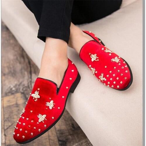 2021 New Men Slip On Red Loafers Luxury Leather Shoes Men Casual Shoes Men Sneakers Italian Moccasins Formal Driving Shoes 38-46