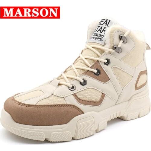 New Winter Men Boots Plush Warm Snow Boots for Men Sneakers High Top Cushion Casual Ankle Boots Men Outdoor Shoes botas hombre