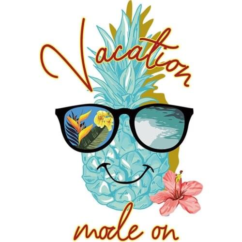 Pineapple Patches Iron On Clothes Heat Transfer Striped Iron On Stickers Iron On Clothes Hot Press Appliques For T-shirts