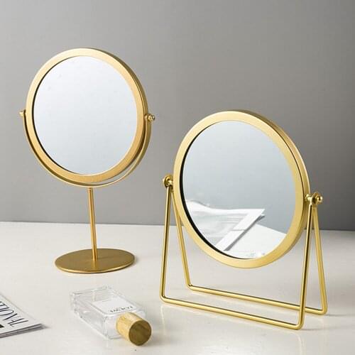Nordic Desktop Make-up Mirror Dormitory Female Desktop Portable Large Student Mirror Household Make-up Mirro