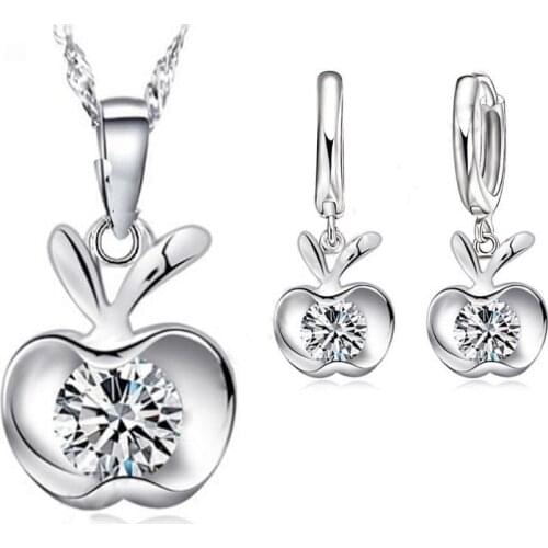 New Arrival Trendy Popular Jewelry Sets 925 Sterling Silver With Cubic Zircon Earrings Pendant Necklaces Women Accessory