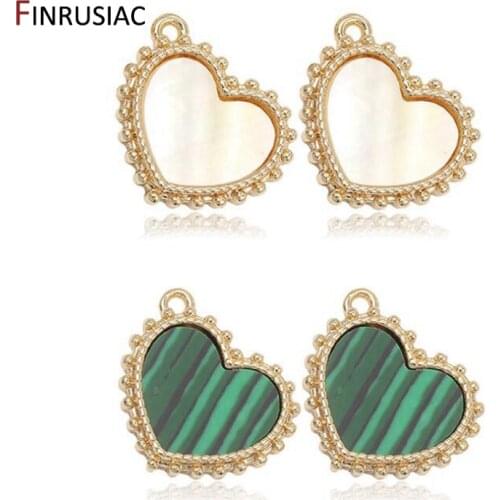 Handmade DIY Making Earring Charms and Pendants Gold Plated Shell Heart Charms Make Necklace Bracelets