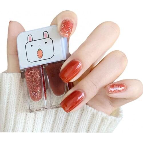 Hot Nail Polish Set Dual-color Long Lasting Quick Drying Nail Polish Gel Lacquer Manicure Decoration Tools