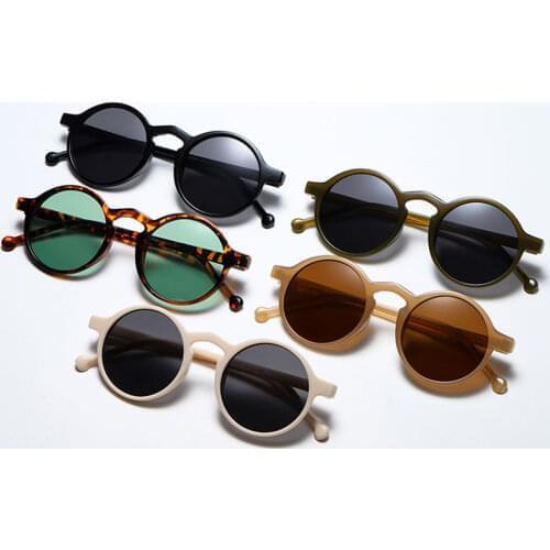 Retro Round Sunglasses Women Brand Designer Classic Vintage Small Frame Sun Glasses Ladies Black Driving Eyewear Fashion Style