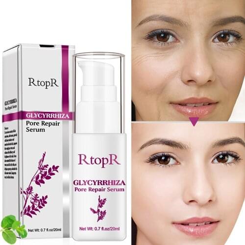 Glycyrrhiza Pore Refining Facial Serum Shrink Pores Essence Anti Wrinkle Oil Control Smooth Pore Skin Care Raw Liquid 20ml