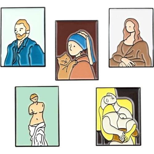 Van Gogh Enamel Pin Brooches For Women Badges On Backpack Cute Painter Lapel Pins Metal Decorative Brooch Badges For Clothes