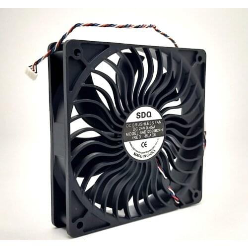 SAD12025B24H 12cm 12025 24V double ball large volume fan PWM temperature control computer CPU case industrial computer fan